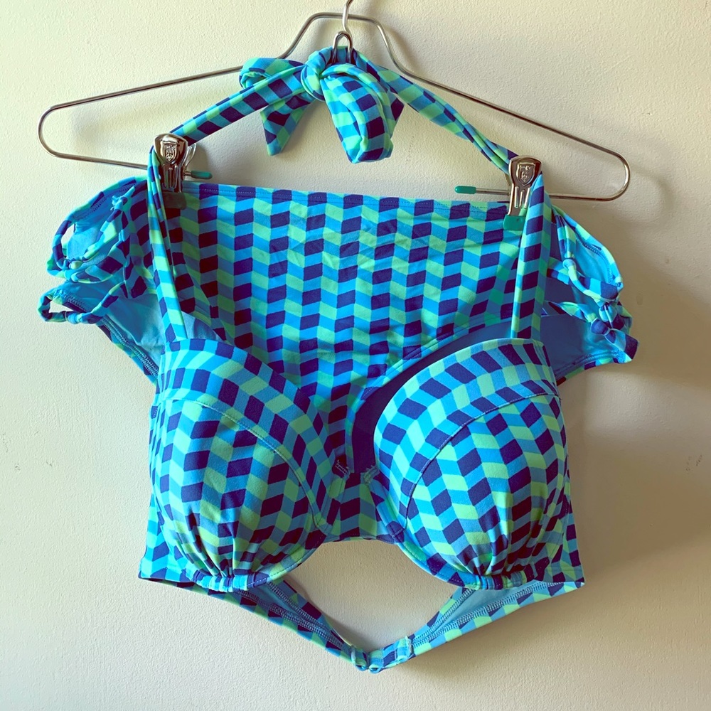 Aerie New Bikini Set Blue Pattern Swimsuit